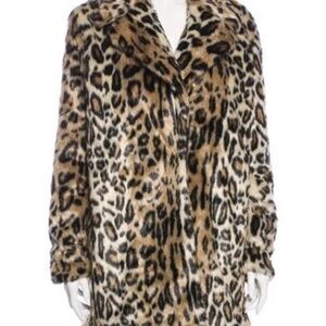 FRAME Coat Faux Fur Cheetah Animal Print